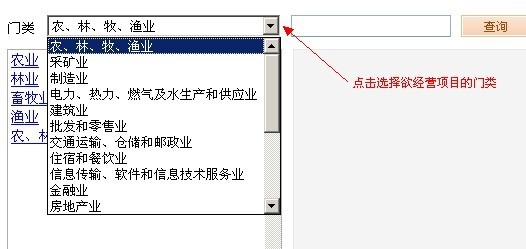 申請人選擇門類